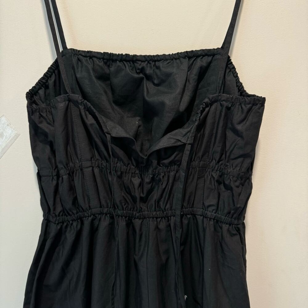 NWT Madewell Embroidered Tank Midi Dress in Poplin NS131 Black Sz 2 - Picture 7 of 9